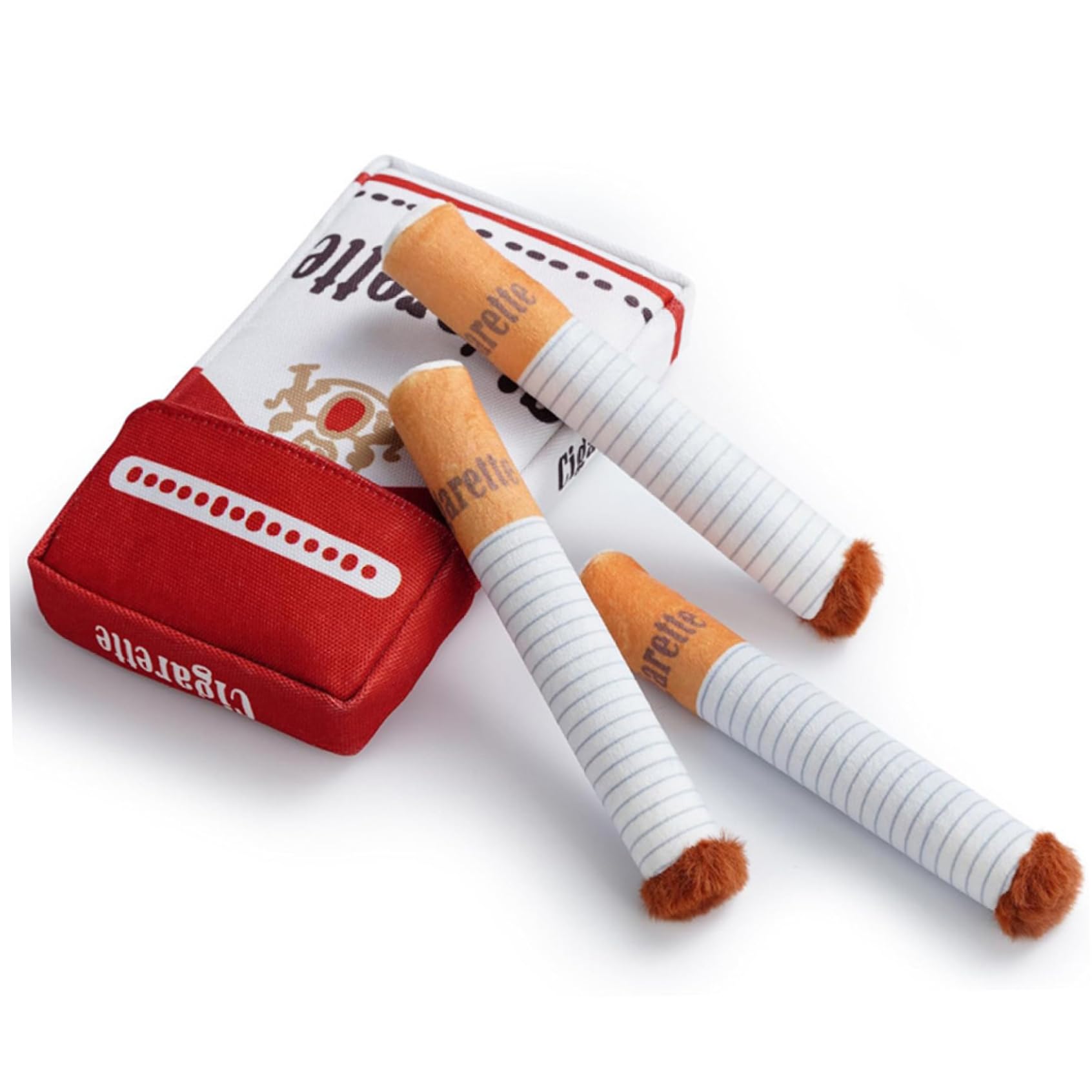 DAGLLGEW Dog Squeaky Toys, Simulated Cigarette Plush Interactive Dog Toys with Funny Squeak for Small Medium Large Pet Plush Squeaky Interactive