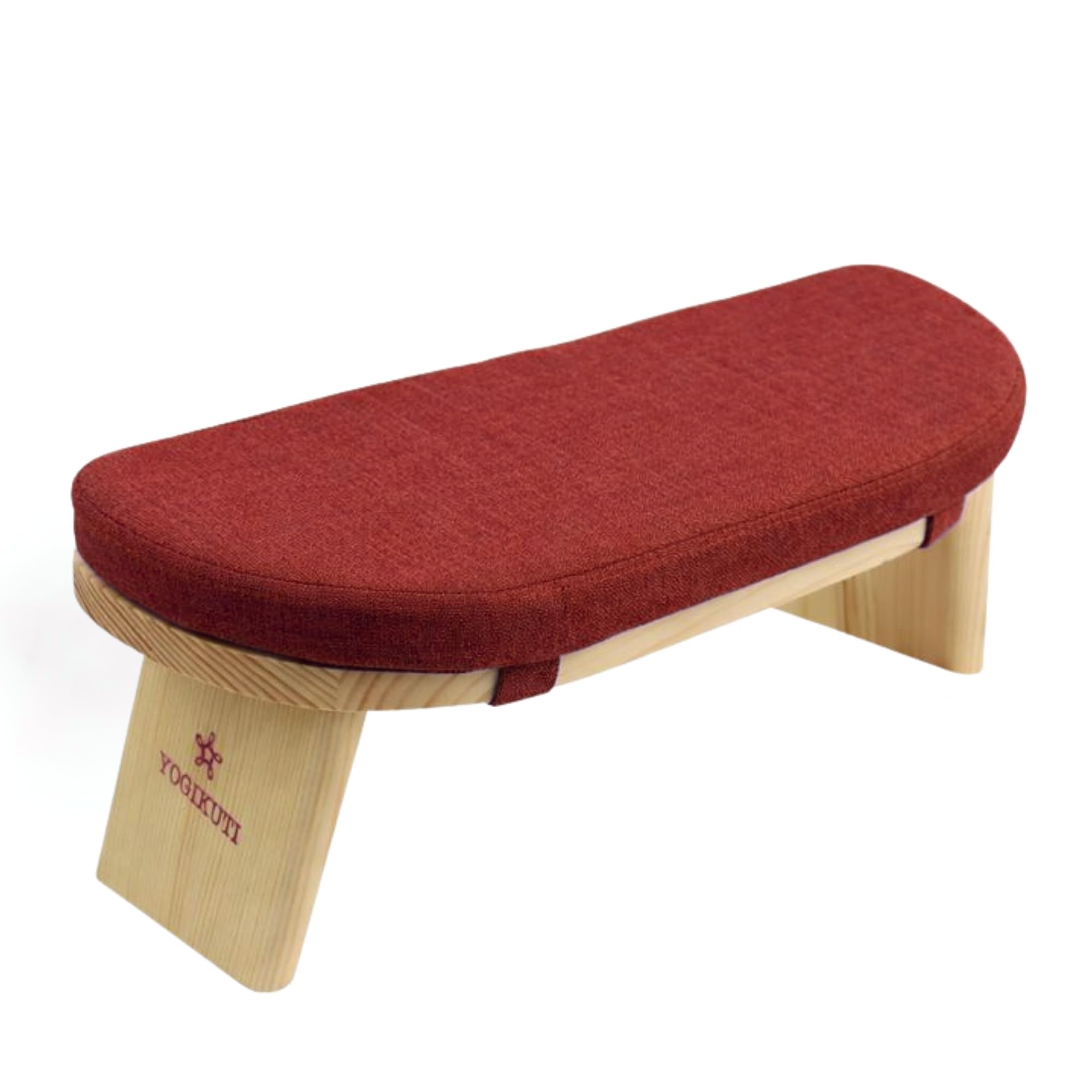 Folding Meditation Bench with Removable Cushion I Wooden Seiza Kneeling Stool for Comfortable Posture I Ergonomic Meditation Seat for Home I Yoga Studio & Mindfulness Practice (Maroon)
