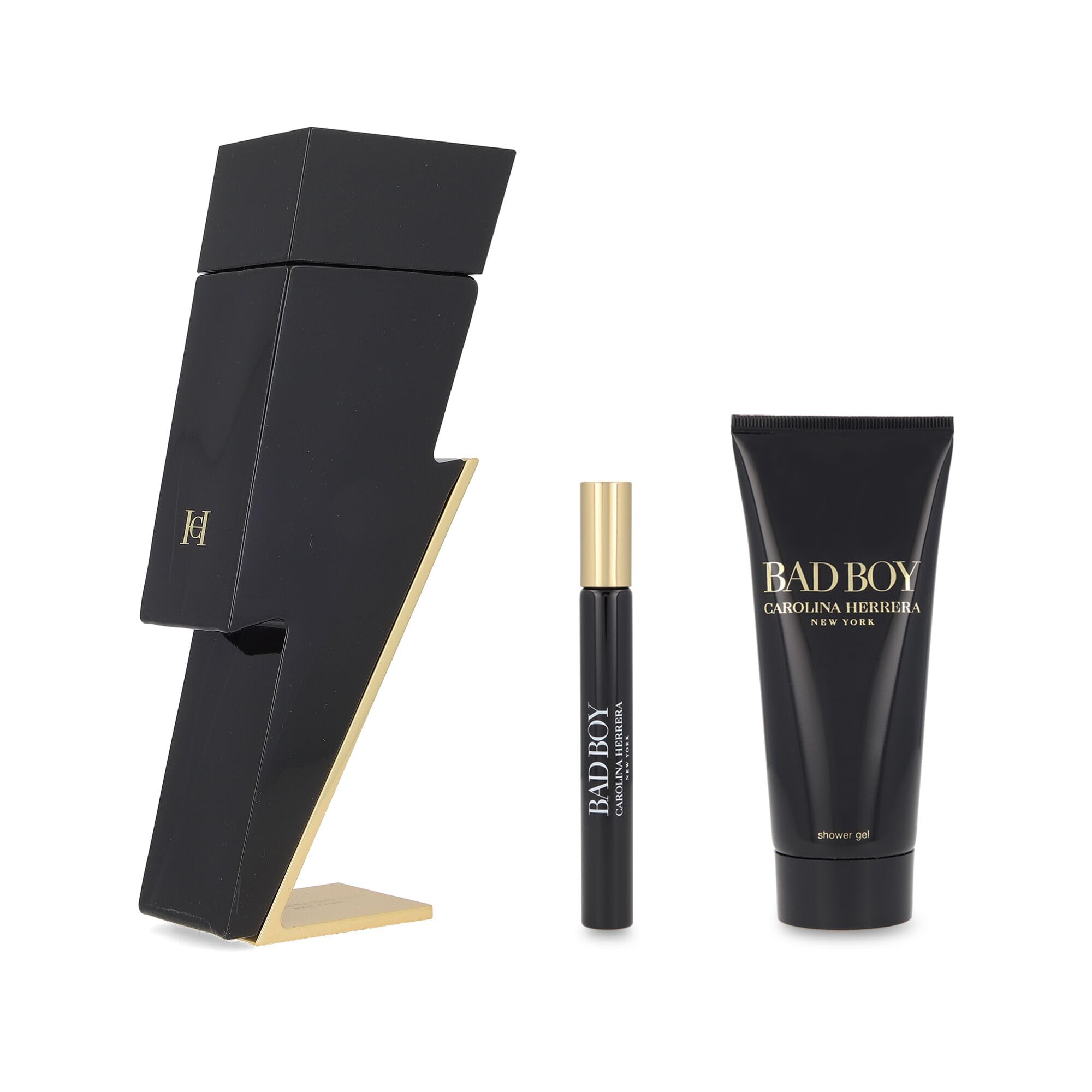 Carolina Herrera Bad Boy woda toaletowa 100 ml zestaw upominkowy 2025 (zawiera 100 ml EDT, 100 ml żelu pod prysznic i 10 ml sprayu podróżnego)