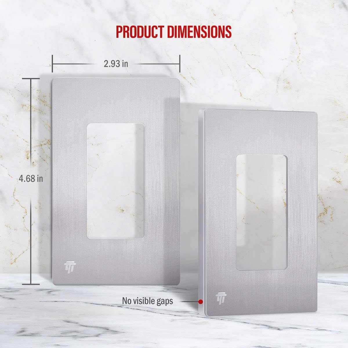 Brushed Silver Screwless Decorator Wall Plate, 1-Gang