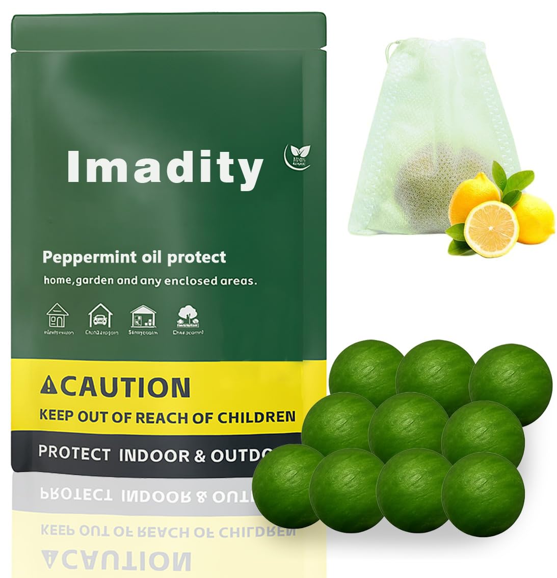 10-Pack 𝐌𝐨𝐮𝐬𝐞 𝐑𝐨𝐝𝐞𝐧𝐭 𝐑𝐞𝐩𝐞𝐥𝐥𝐞𝐧𝐭 Peppermint Oil Balls for Indoor and Outdoor, Against 𝐌𝐢𝐜𝐞, 𝐂𝐨𝐜𝐤𝐫𝐨𝐚𝐜𝐡𝐞𝐬
