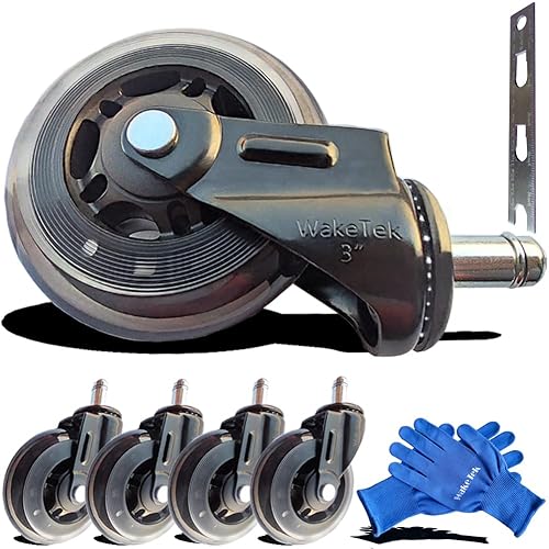 Premium Office Chair Wheels Replacement with Removal Tool, These Flexible