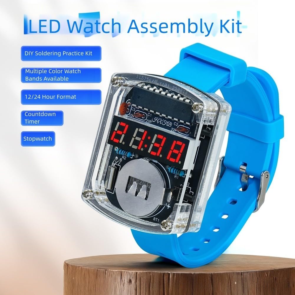 Kit Orologio Elettronico Fai Da Te Con Saldatura – Display Temperatura E Allarme (Rosso) - 2