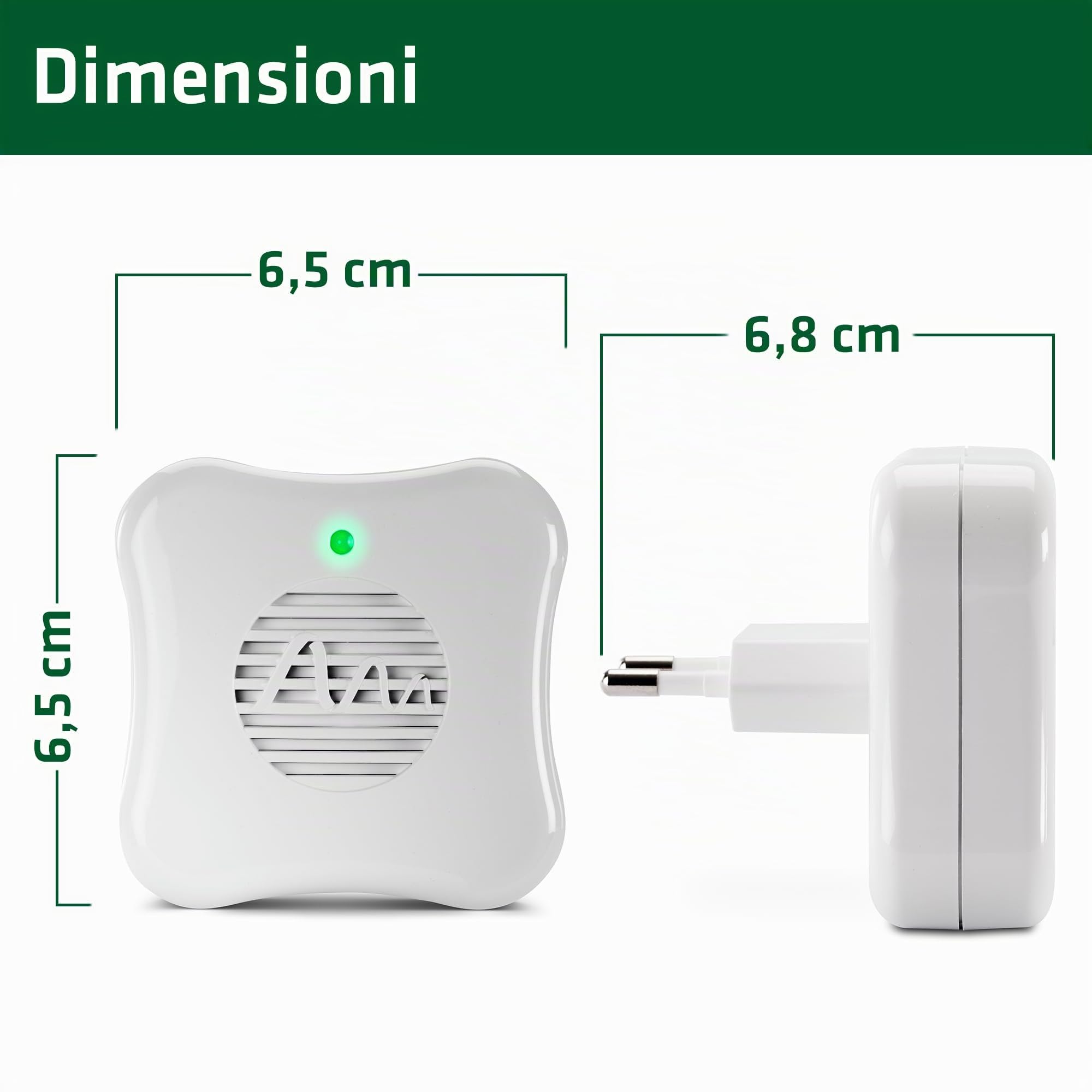 GARDIGO® Repellente Ragni a Ultrasuoni - 2 Pezzi | Insetticida Anti Ragni e Ragnatele da Interno | 25m² | 27 kHz | Dissuasori Contro Ragni | Antiparassitario