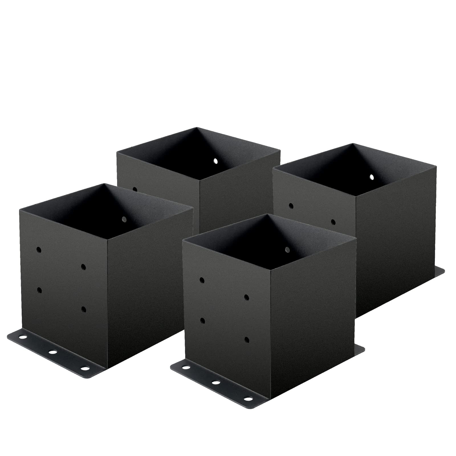 6x6 Post Base 4 Pcs, (Inner Size 5.6x5.6) Post Brackets, Heavy Duty Black  Metal Powder-Coated Thick Steel Post Anchor Outdoor for Support Deck Base  Plate Pergola Brackets Fence Kit… - - Amazon.com
