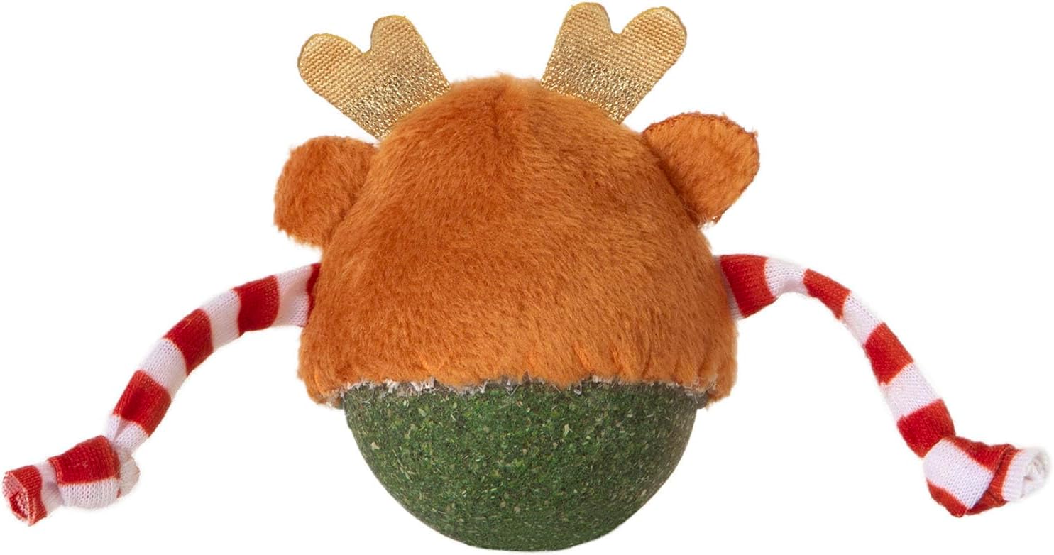 Mad Cat Roll Around Reindeer Catnip Bobbler Soft Plush Cat Toy, Pack of 1 image 3