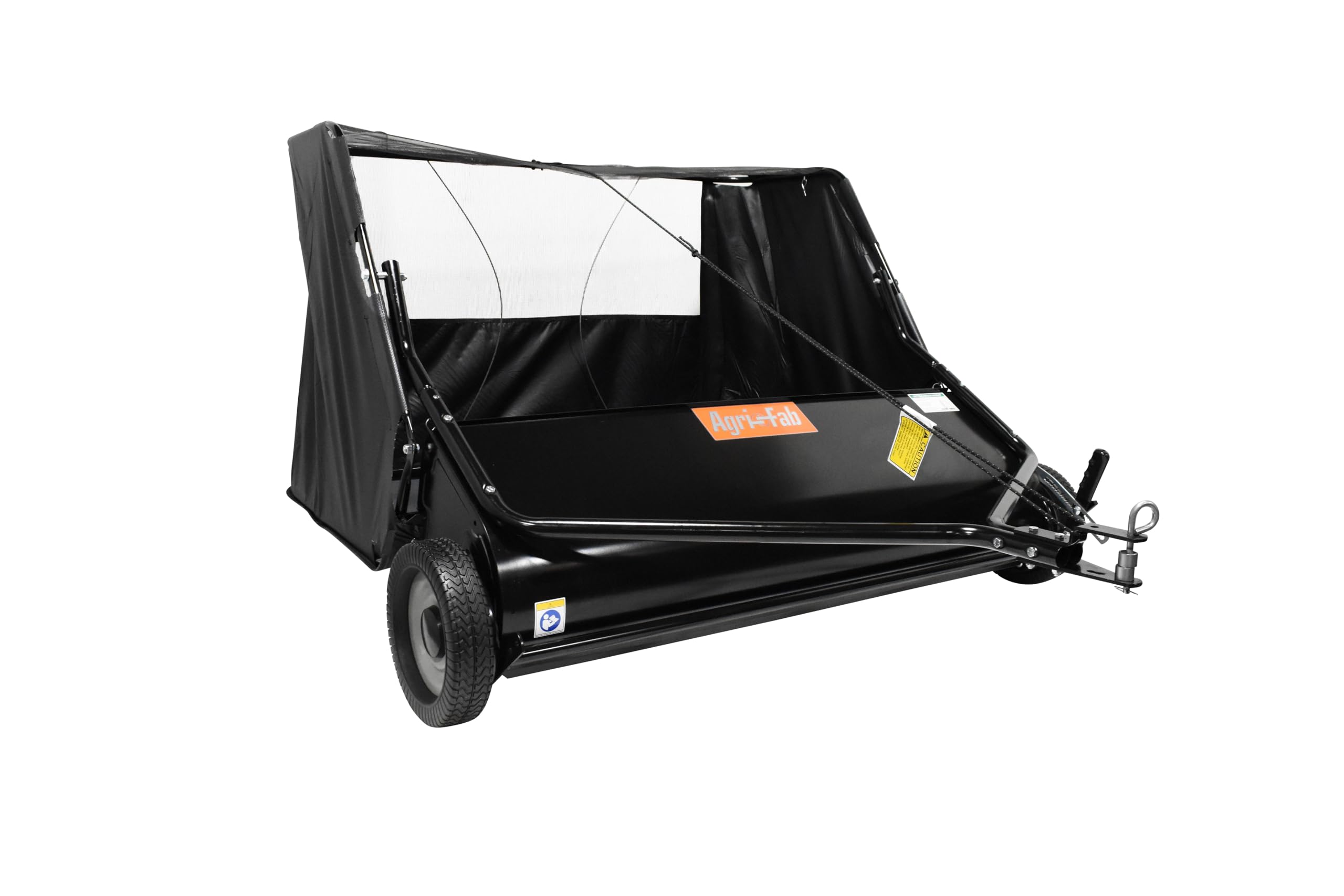 Agri-Fab 50 in Heavy Duty Tow Behind Lawn Sweeper with 26 Cu Ft Hopper and Adjustable Brush Height