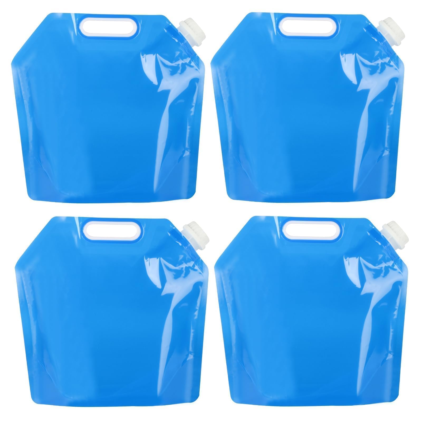 Lot De 4 Bidons D'Eau Pliable 5L/10L - Camping, Randonnée, Stockage Urgence - Avec Robinet