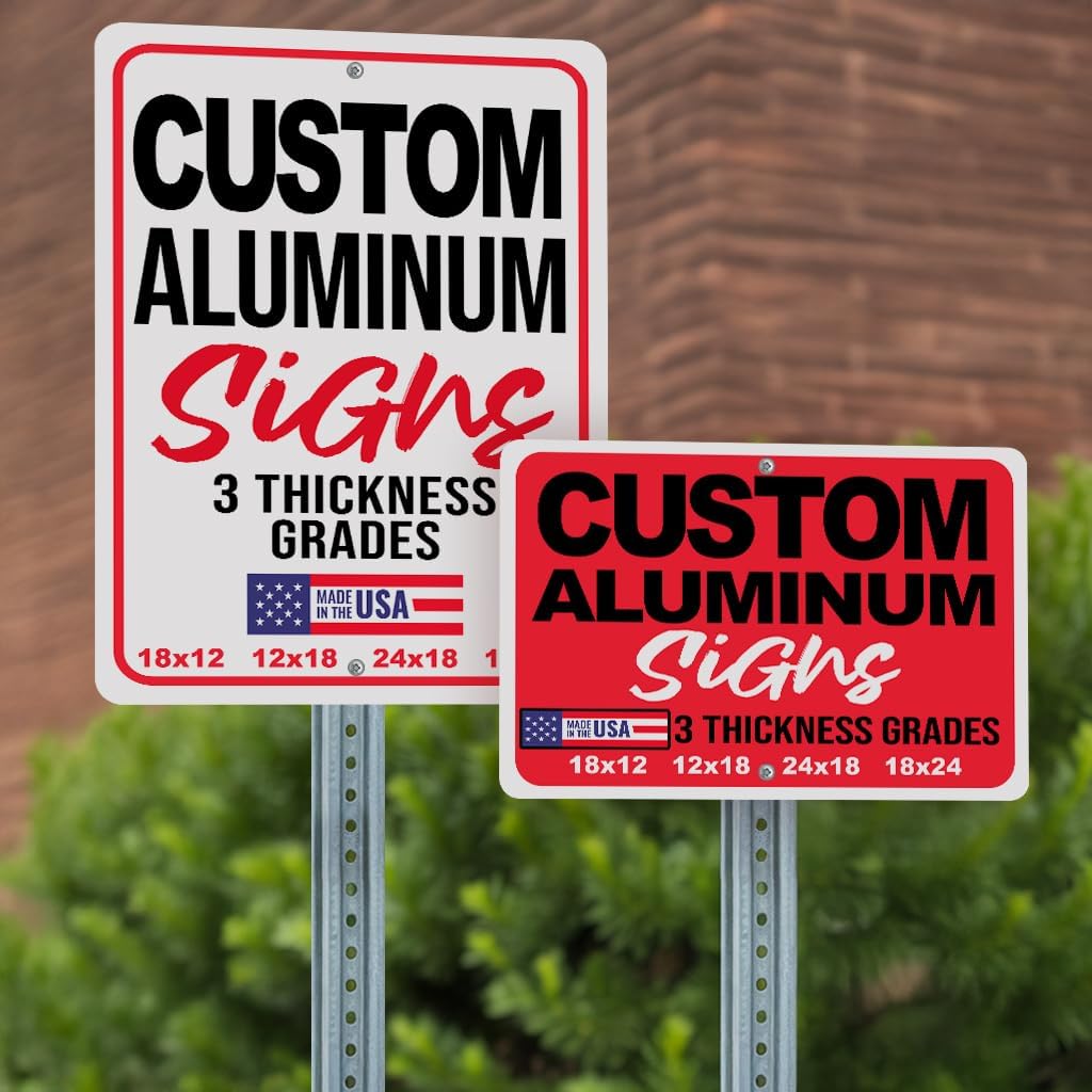 24x18" Custom Aluminum Sign with Text, Personalized Metal Sign for Outdoor, Customized Aluminum Signs for Business, Office or Home (Horizontal)