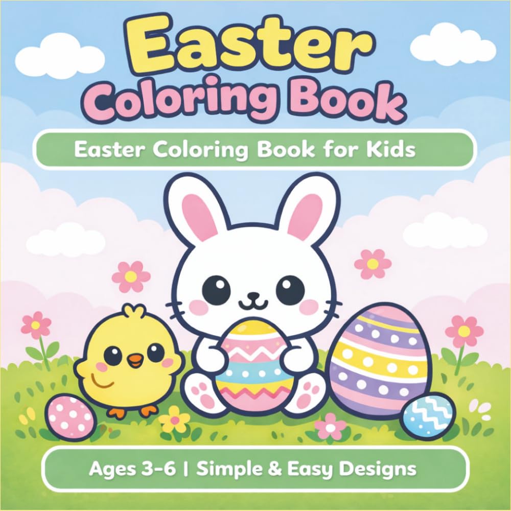 Easter Coloring Book for Kids Ages 3–6: Simple & Easy Easter Coloring Pages (Holiday Fun Coloring Series)