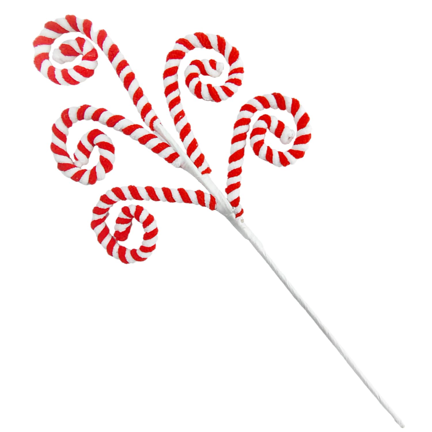 Donfulily 4Pcs Christmas Candy Cane Picks Lollipop Shape Curly Stems for XmasTree Filler Ornaments Centerpieces Festive Home Office Party Decor (Red & White) - Image 4