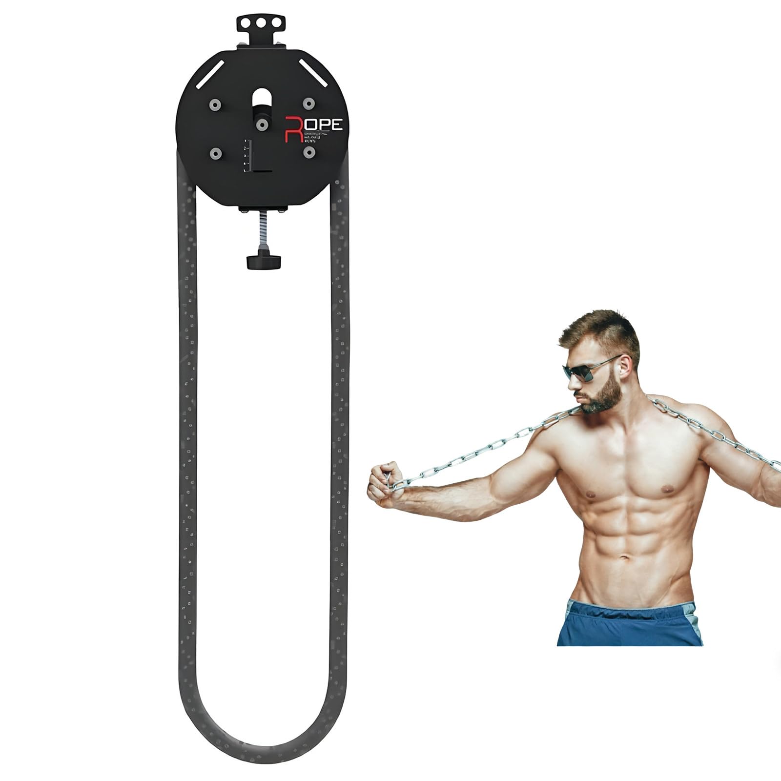 Endless Rope Trainer, Macchina a Corda Infinita Professionale, Resistenza Regolabile a Manopola (30 kg) per Palestre Commerciali e Studi Personal - capacità 150 kg