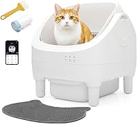 Nyeekoy Open-Top Self-Cleaning Cat Litter Box: Gravity Sensor, Health Tracking, Odor Control for Multi-Cat Homes