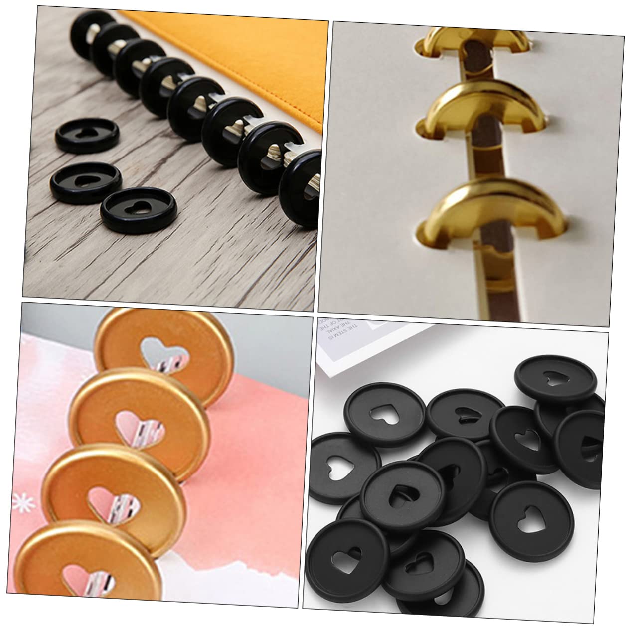 4 Sets Runde Bindescheiben Discbound-scheiben für Notizbücher Planer Bindewerkzeuge Glattes Herzloch Abs-material Stück X 4