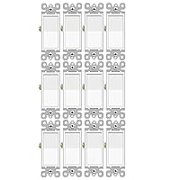 Vista 50 de Greencycle Interruptor de luz basculante de un solo polo, interruptor de luz de paleta de 15 amperios, interruptores Sp blancos, 120V-277V CA