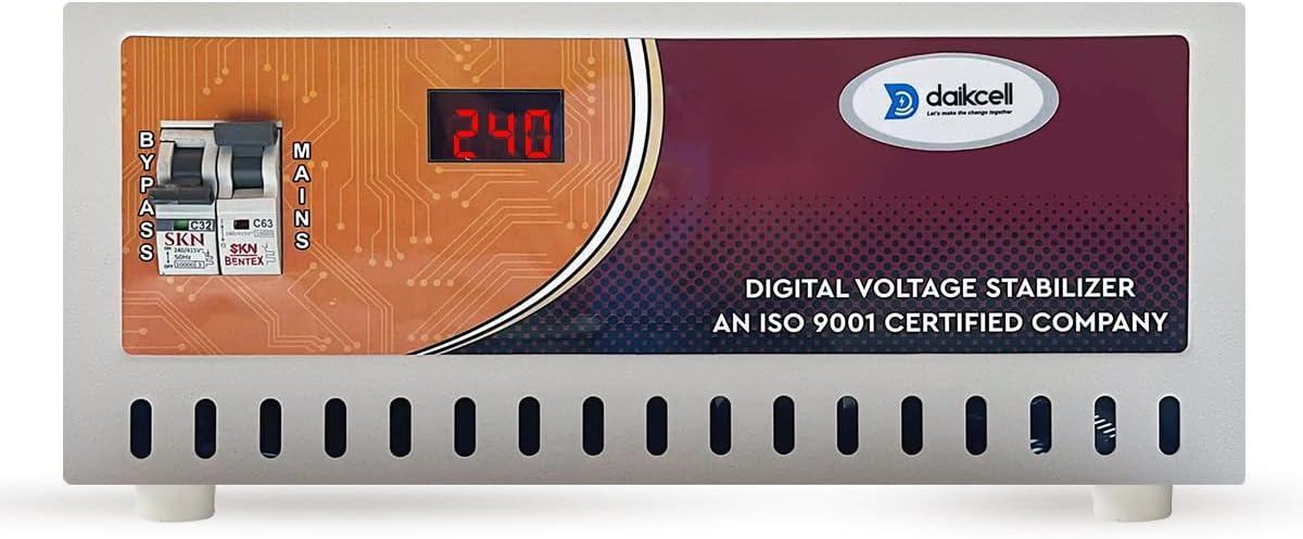 5 KVA Copper 50V-300V Heavy Duty Mainline Voltage Stabilizer for Home - 4000W - 20 Amps Load - 1+4 Years Warranty - DSR013 - White - Single Phase