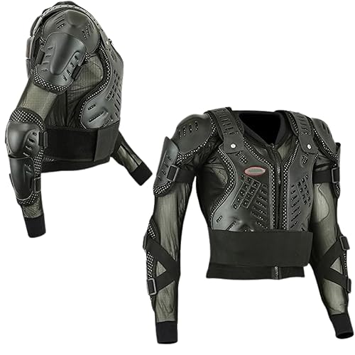 EVO Professional Motorbike Motorcycle Full Body Armour Motocross ATV BMX Off-Road Dirt Bike Mountain Cycling Skating Snowboarding Skiing Back Spine Protector Guard Jacket - L