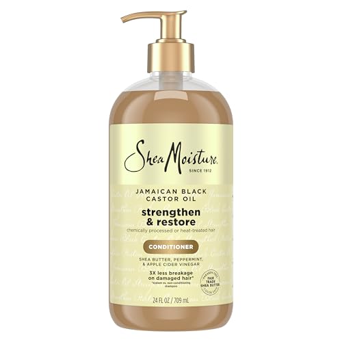 Image of Shea Moisture Strengthen & Restore Conditioner Jamaican Black Castor Oil for Damaged Hair Paraben-Free 24 Fl oz