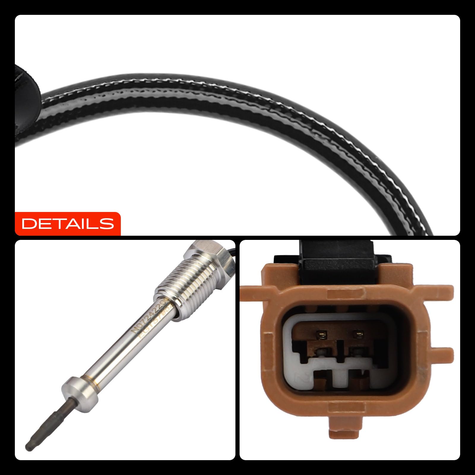 Frankberg Sensore di temperatura dei gas di scarico | A6079052900; Compatibile con: Citan Van/MPV W415, CLA Coupé C117, Citan Mixto (cabina doppia) W415, Classe GLA X156