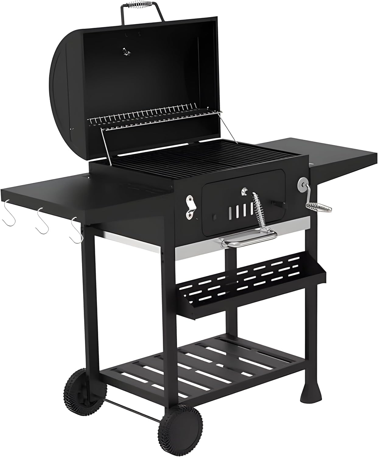 Campfire Outdoor Xl Smoker Barbecue Charcoal Portable Bbq Grill2 Folding Side TableBuilt-In ThermometerAdjustable Charcoal P from B&Q