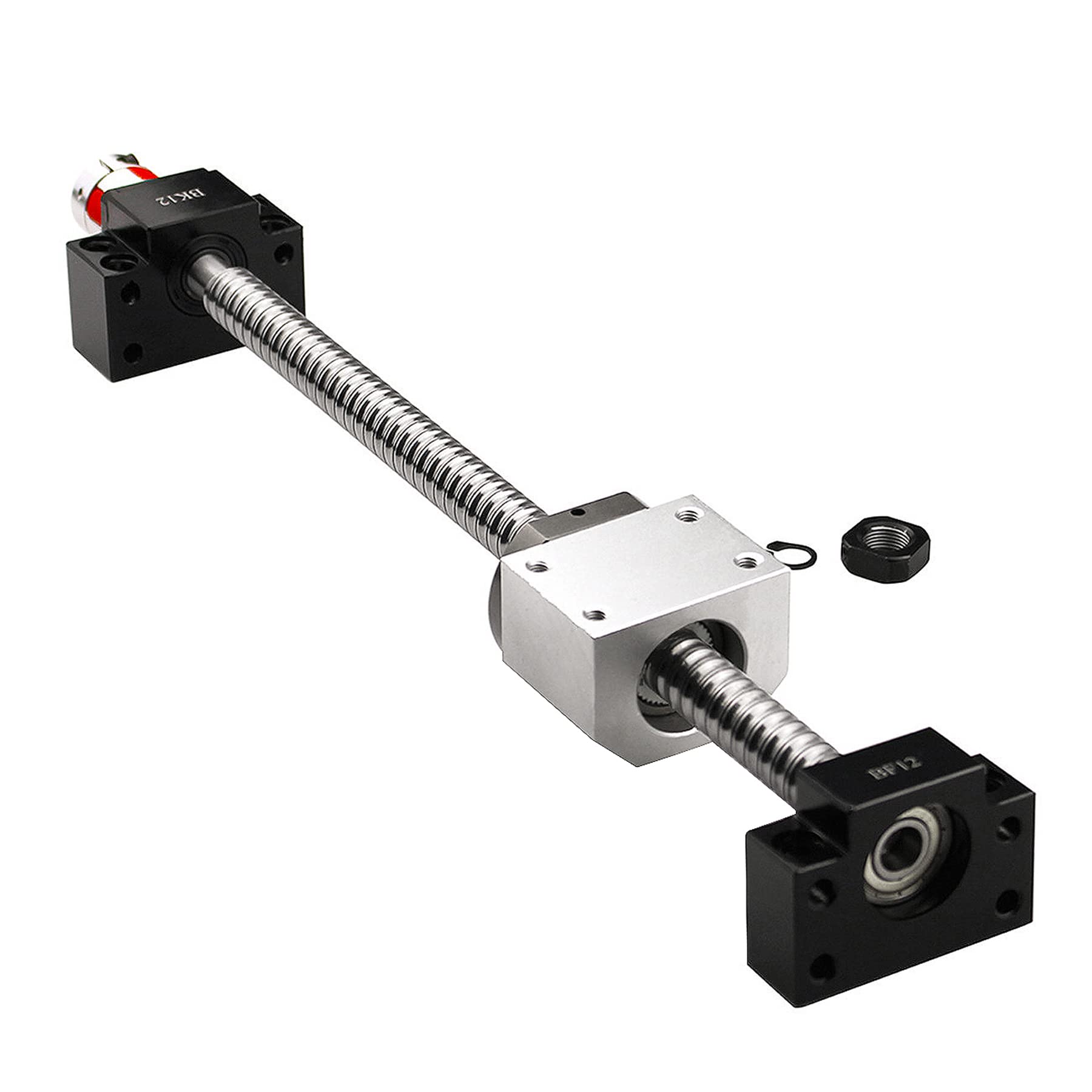 CNCMANS Kit SFU1605/RM1605 SFU1605-L1000 mm (39,37 in) - Vis filetée à billes + écrou 1605 + support BK/ BF12 + boîtier d'écrou + raccord 6,35 x 10 mm - Pièces CNC