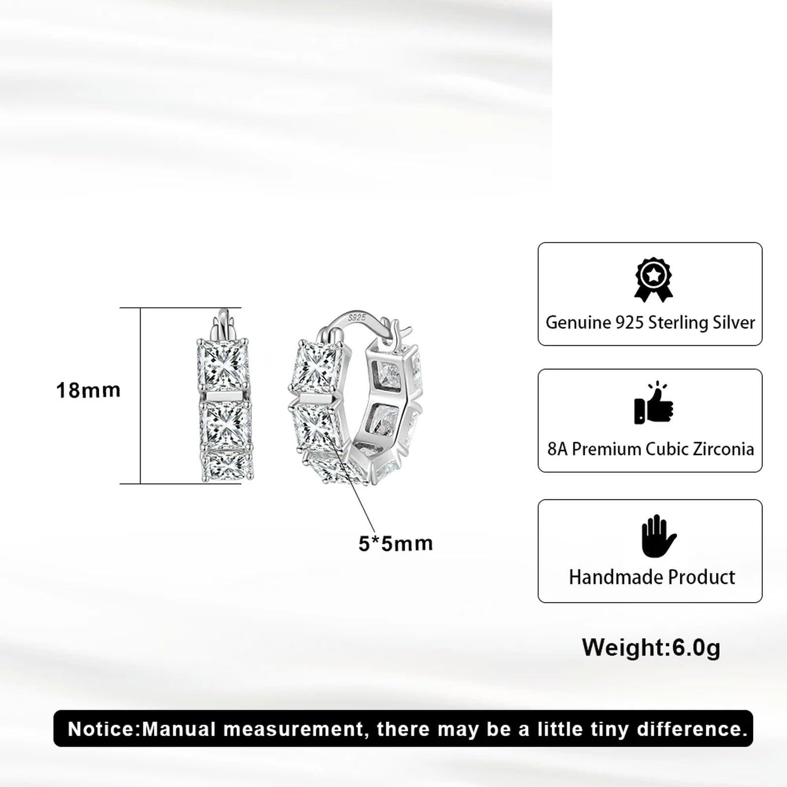 Orecchini A Cerchio Rotondi In Argento Sterling 925 Con Zirconi 8a Per Donne, Orecchini Delicati, Gioielli Regalo