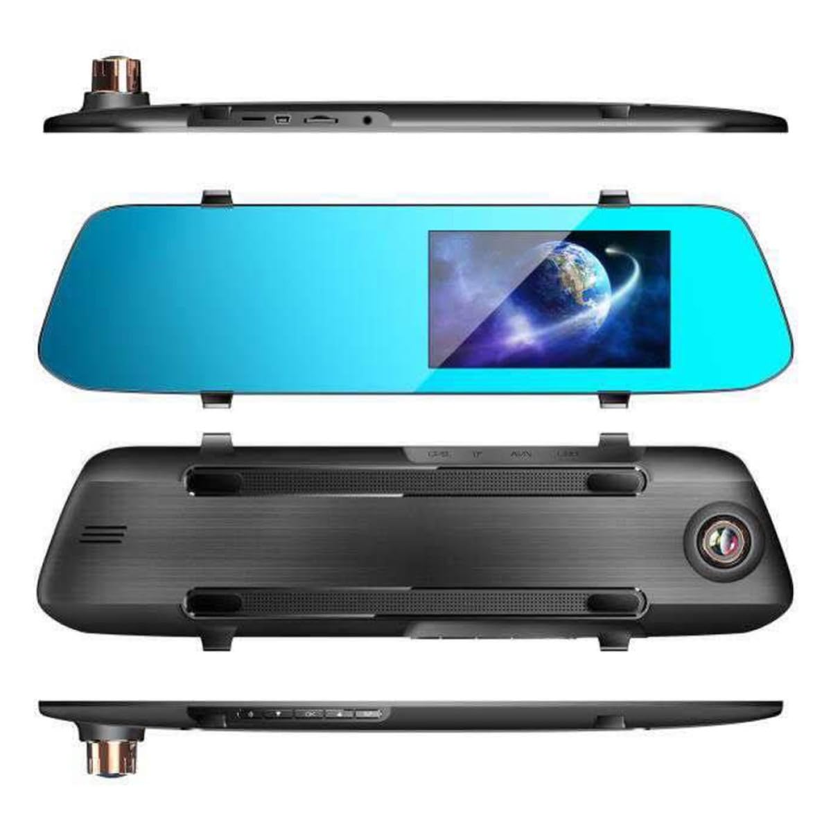 Dash Cam Auto Doppia 1080p Schermo Ips Touch 4, 5 Pollici Nero | Rilevamento Movimento, Registrazione in Loop, Obiettivo Grandangolo, 32gb