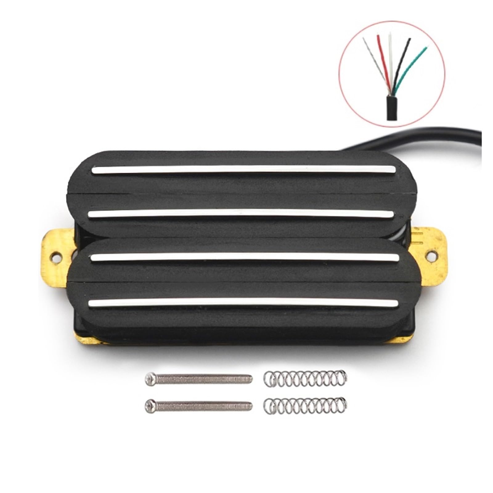 Pastilla De Guitarra Eléctrica Profesional Pastilla De Cerámica Con División De Bobina De 18 K De Alto Rendimiento | Pastilla de cuatro bobinas Pastilla de metal pesado Pastilla tipo pista Negra