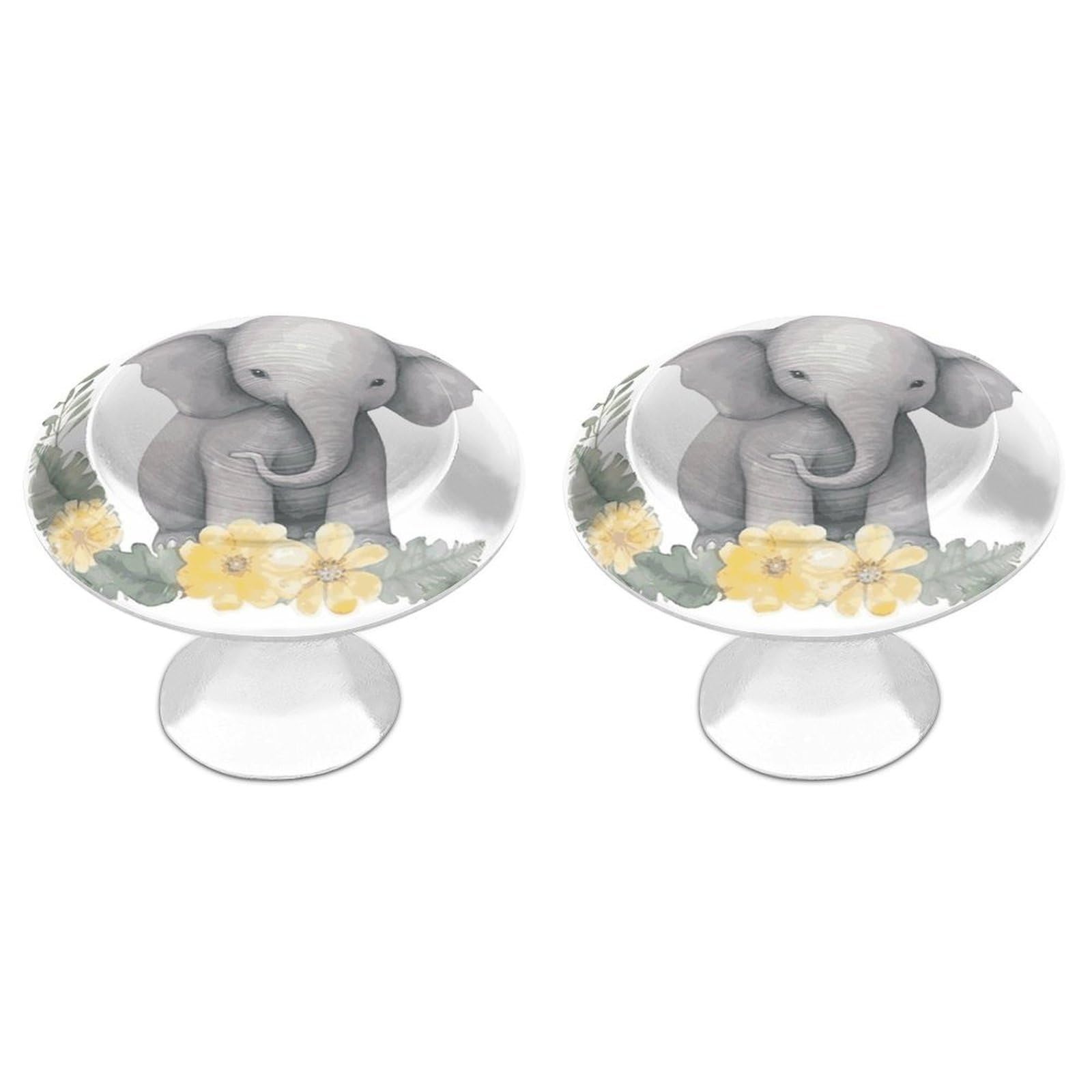 Btcowzrv Style Elephant With Wreath 2 Pack Cabinet Knobs Drawer Pulls