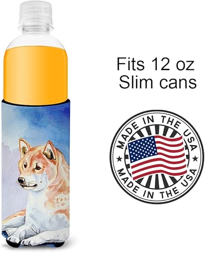 Miniatura 4 de Caroline's Treasures 7135MUK Shiba Inu Ultra Hugger para latas delgadas, funda enfriadora de latas, lavable a máquina, funda para bebidas, aislante,