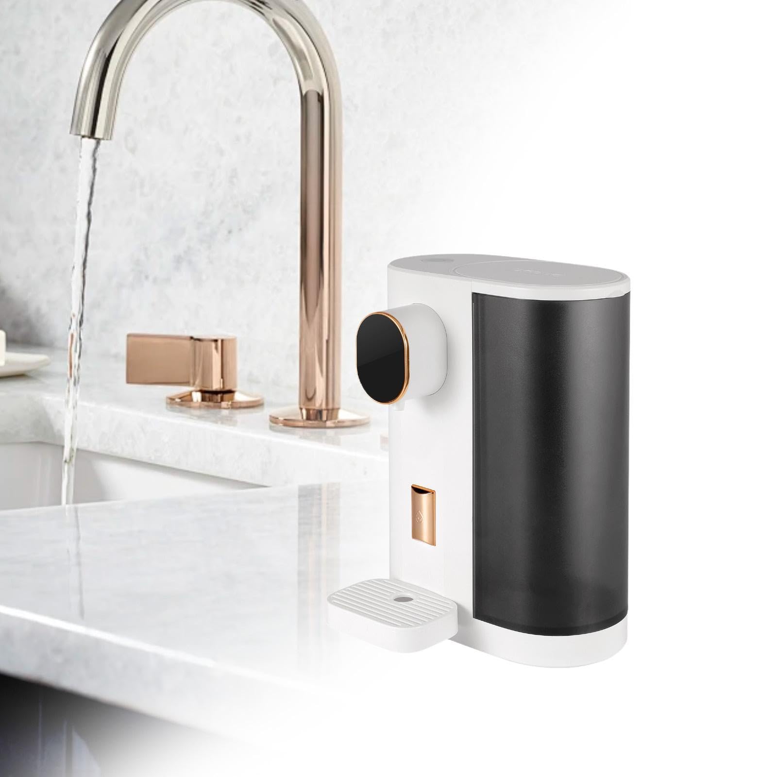 1 Dispensador Automático de Baño con Capacidad Ajustable, Ventana Visible, Depósito de 600 Ml, Instalación en Pared Y, Ada, Blanco, Individual