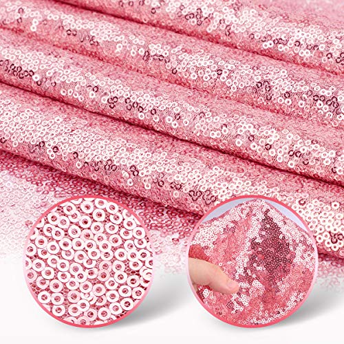 Yuboo Pink Table Runners, 2 Pack Blush Light Pink Sequin Table Cloth 12''X108'' For Women Girls' Birthday Party/Wedding/Bridal/Baby Shower/Party Decorations #TOP5