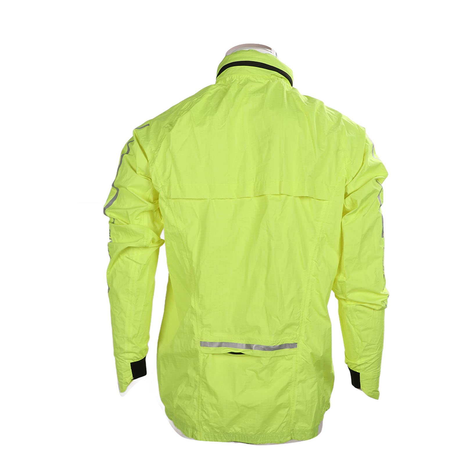 Alomejor Chubasquero, Ligero, Resistente Al Agua, Transpirable, Impermeable para Bicicleta, para Hombres y Mujeres, Amarillo Fluorescente con Tira Reflectante (XL)