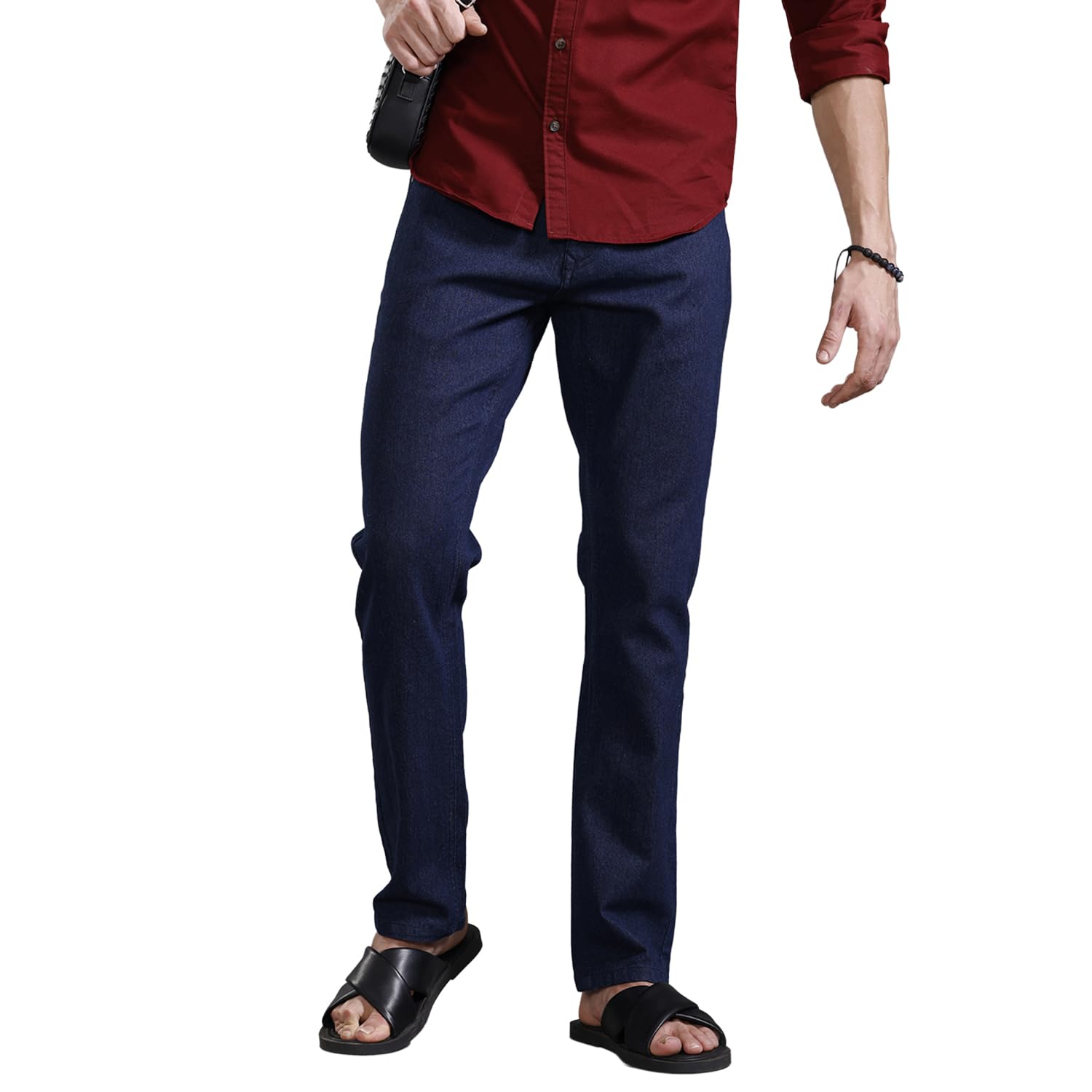wrogn Men's Straight Fit Jeans | Mid Rise | Jeans for Man-picture-13
