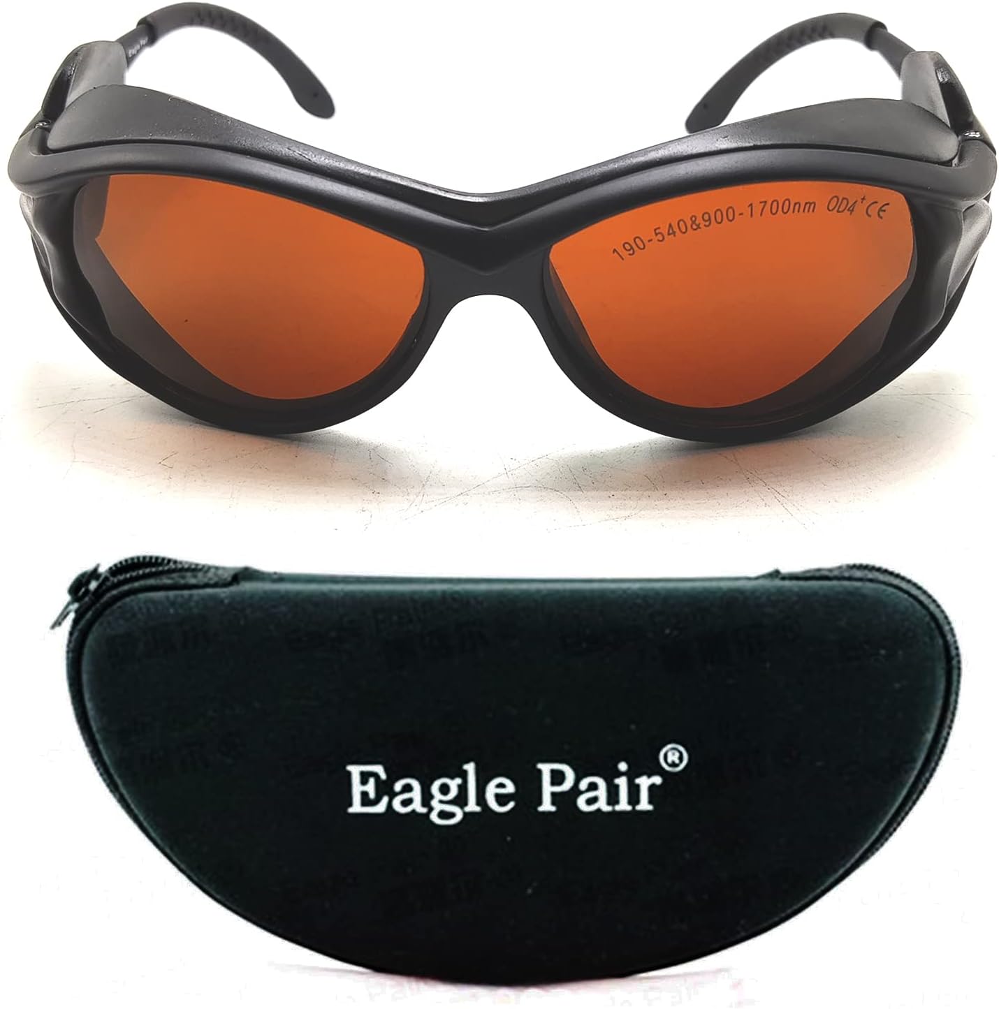 Laser Safety Glasses 405nm 450nm 532nm 808nm 980nm 1064nm OD4+ OD5+ OD6+ 190nm-540nm & 900nm-1700nm Laser Protective Goggles CE EP-1-2