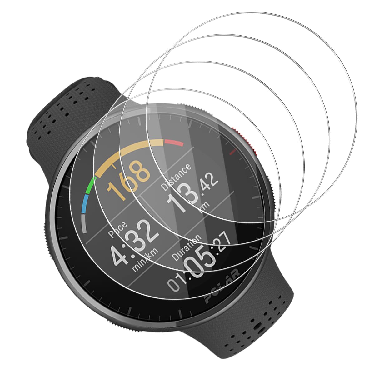 RnnmeekoFor Polar Pacer/Polar Pacer Pro Screen Protector for Tempered Glass, Pack of 4, 9H Hardness Film for Polar Pacer/Polar Pacer Pro, Tempered Glass Screen Protector, Scratch-Resistant,