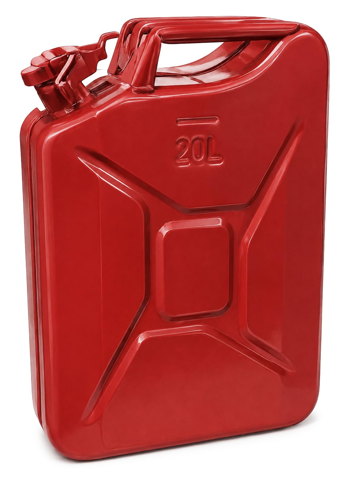 Metall Benzinkanister 20L Rot – stabiler Kraftstoffkanister für Benzin & Diesel, sicherer Reservekanister mit robustem Verschluss für Auto, Werkstatt & Outdoor