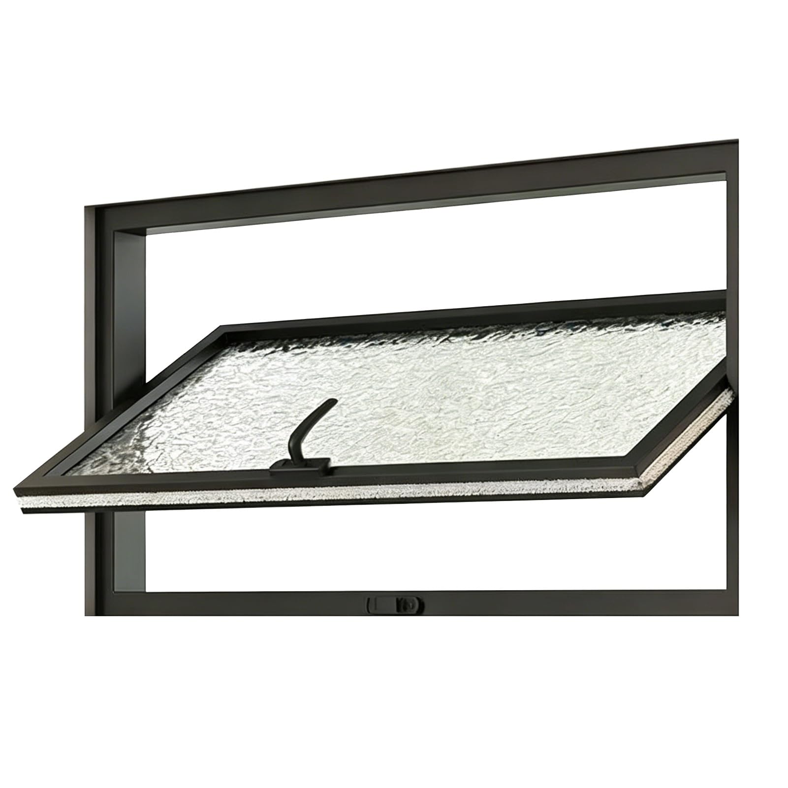 Ventana abatible de aluminio con vidrio templado de 90 x 40 cm para ventilación