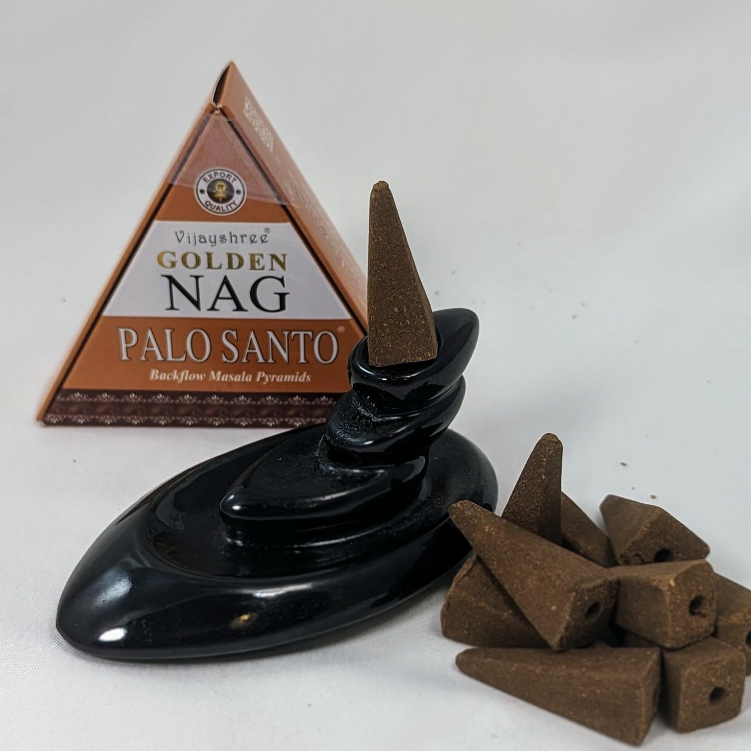 Jumbo Golden Nag - Back Flow Incense Cones (1, Palo Santo)