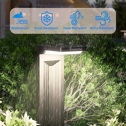 Solar-Pathway-Lights-2-PACK-Outdoor-Waterproof-Super-Bright-Solar-powered-Path-light-For-Walkway-Landscape-Driveway-Sidewalk-Yard-Lawn-Garden-Modern-Design-Decorative-2-brightness-Modes-Warm-White