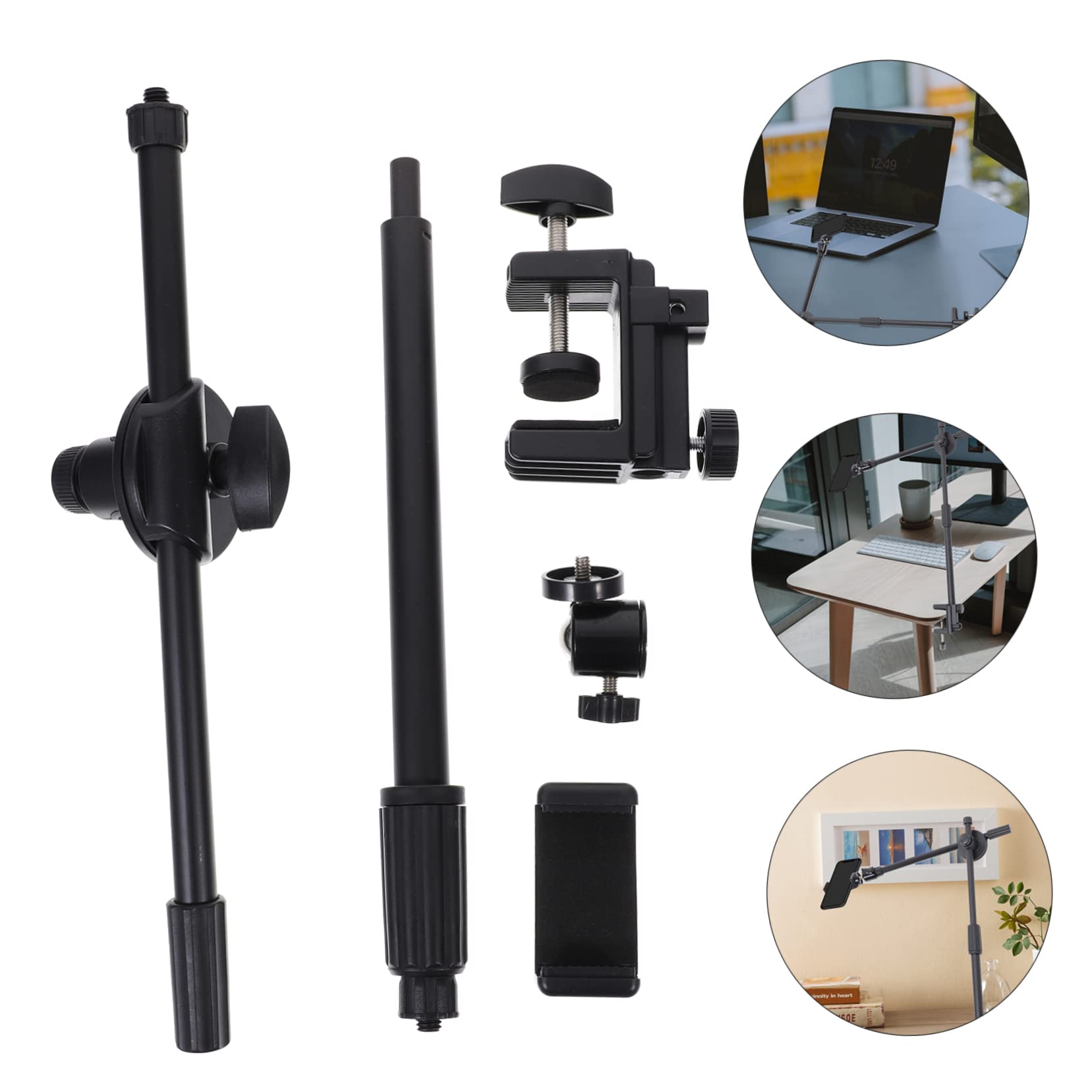 SOIMISS Soporte para Teléfono Material Abs y Metal Ajustable Brazo Articulado Largo Flexible Diseño Manos Libres y Compacto para Escritorio y Mesa