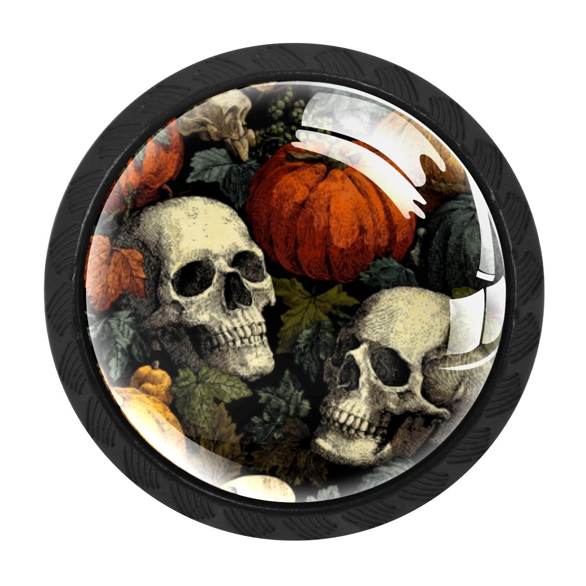 4 PCS Kitchen Cabinet Knobs, Pumpkins Skull Drawer Knobs Dresser Handles