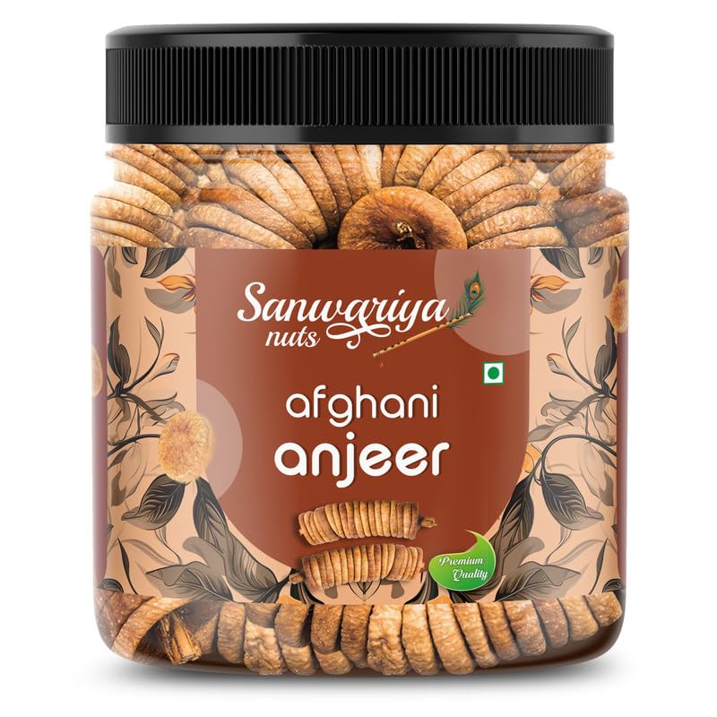 Image of Premium Dried Afghani Anjeer (Figs) 250G | Dried Anjeer | Dry Fruits in Fresh | Organic Figs | White Anjeer | Low in Fat | No Added Sugar | Anjerr for Weight management | Healthy Snack Jar Pack