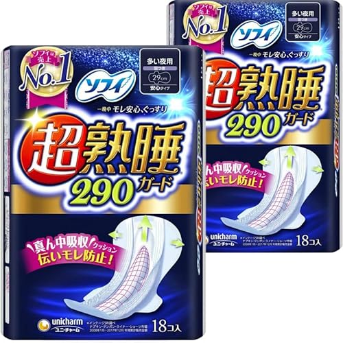 超熟睡ガード 290 多い夜用 羽つき 29 cm 18枚 ×2個セット (合計36枚)