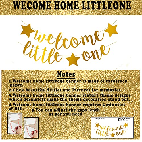 Image of Party Propz Baby Welcome Home Decoration Kit - 3pcs Welcome Home Banner (cardstock) With Fairy Light | Welcome Little One Banner | Welcome Home Bby Decoration | Welcome Homes Decoration | Welcome Baby