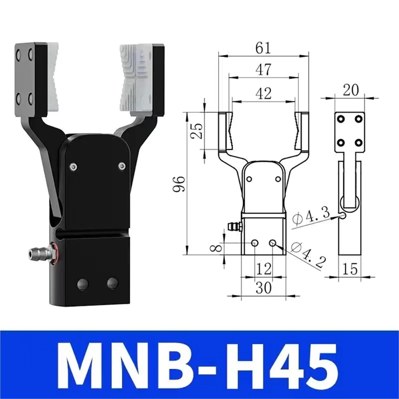 Szczypce robotyczne pneumatyczne z dużym otworem w kształcie łuku (MNB-H45)