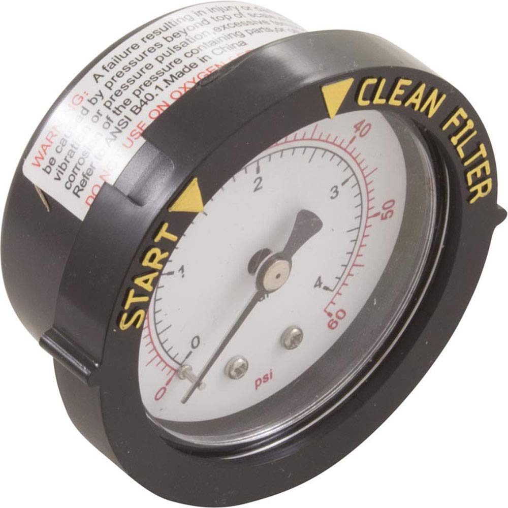 Pentair 190059 Rear Mount Pressure Gauge Replacement Pool/Spa Valve and Filter