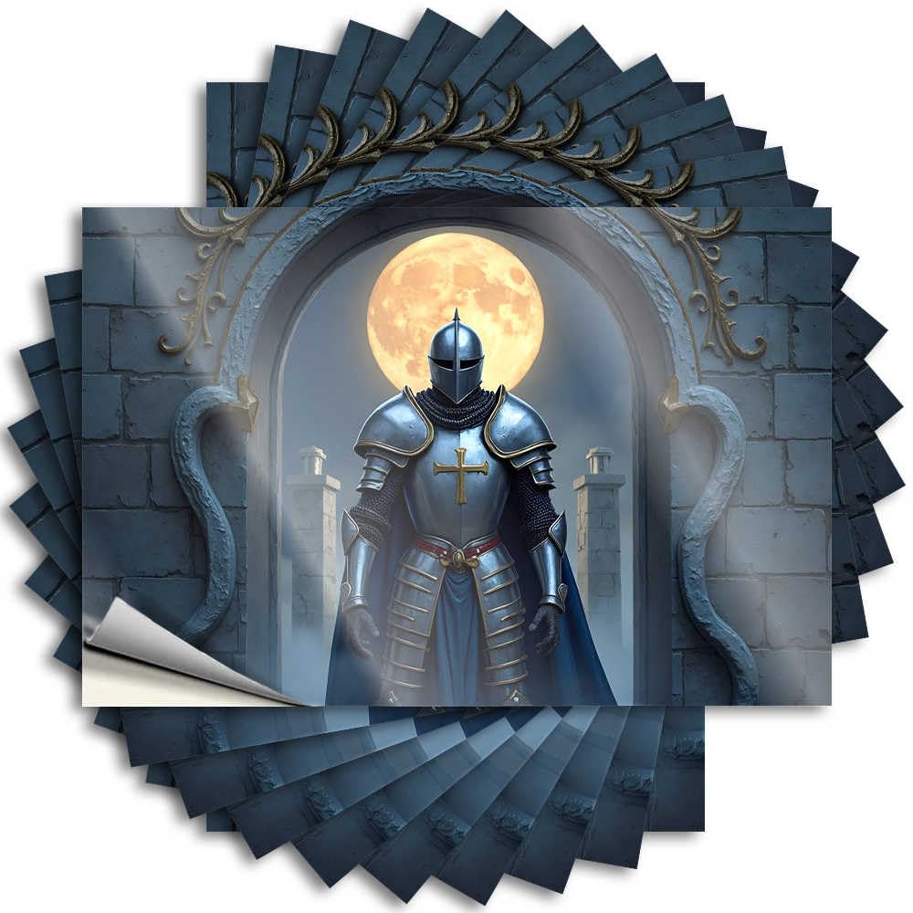 Knight in Shining Armor Standing Before A Full Moon Feminist Men - Decal Garage Removable Vinyl Decal(12X18CM)