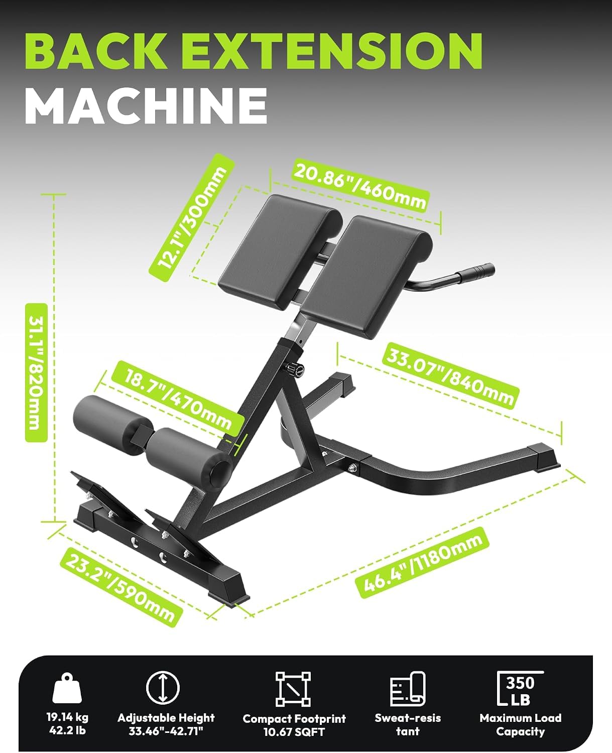 HANDBODE Roman Chair Back Extension Machine