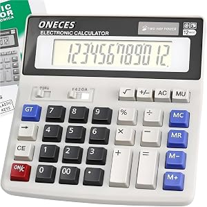 Standard Function Handheld Electronics Desktop Business Calculators, Big Button 12 Digit Large LCD Display, Solar Battery Dual Power,Handheld for Daily and Basic Office
